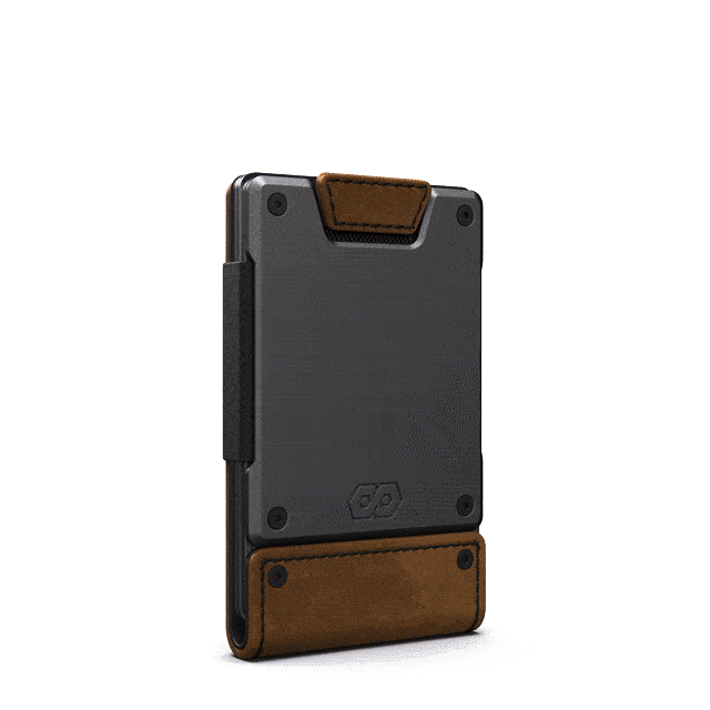 PROOF Wallet | The Monolith | Black Ballistic Nylon & Black Full Grain Leather with Dark Gunmetal