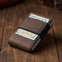 PROOF Wallet | The Founder | Top Grain Bomber Leather & Dark Gunmetal
