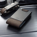 PROOF Wallet | The Founder | Top Grain Bomber Leather & Dark Gunmetal