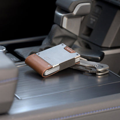 PROOF Wallet | The Legacy | Burnished Oak Full Grain Leather & Satin Gunmetal