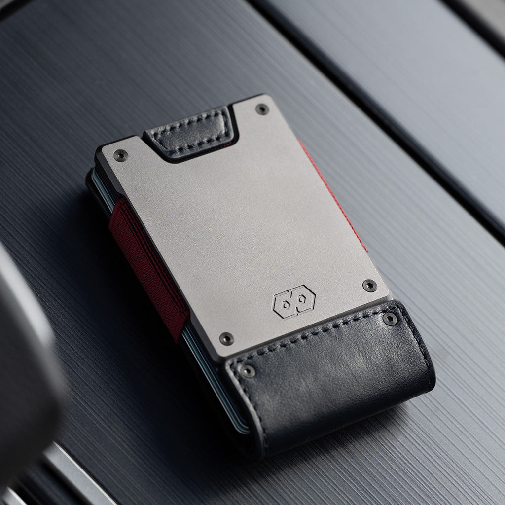PROOF Wallet | The Patriot | Midnight Blue Full Grain Leather & Satin Gunmetal
