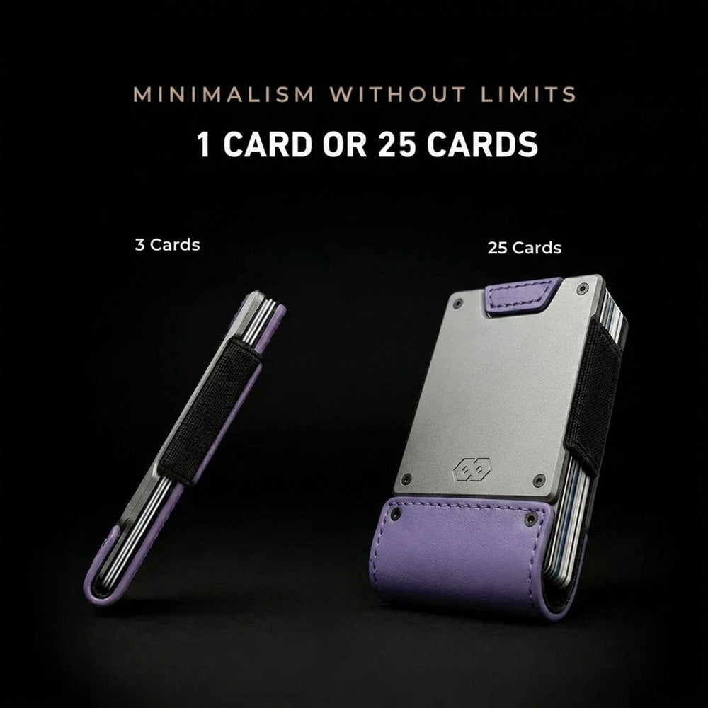 PROOF Wallet | The Lilac Bloom | Lilac Full Grain Leather & Satin Gunmetal