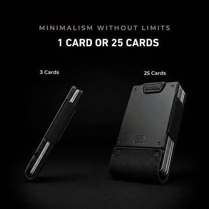 PROOF Wallet | The Monolith | Black Ballistic Nylon & Black Full Grain Leather with Dark Gunmetal