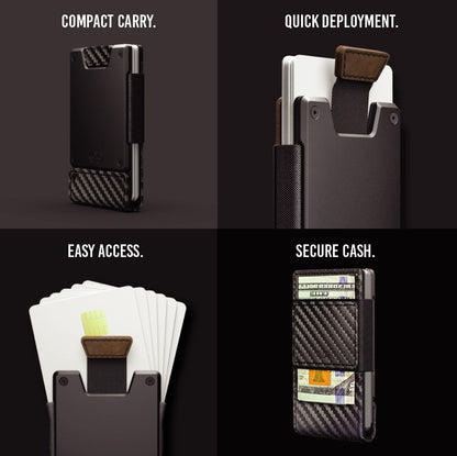 PROOF Wallet | The Monolith | Black Ballistic Nylon & Black Full Grain Leather with Dark Gunmetal